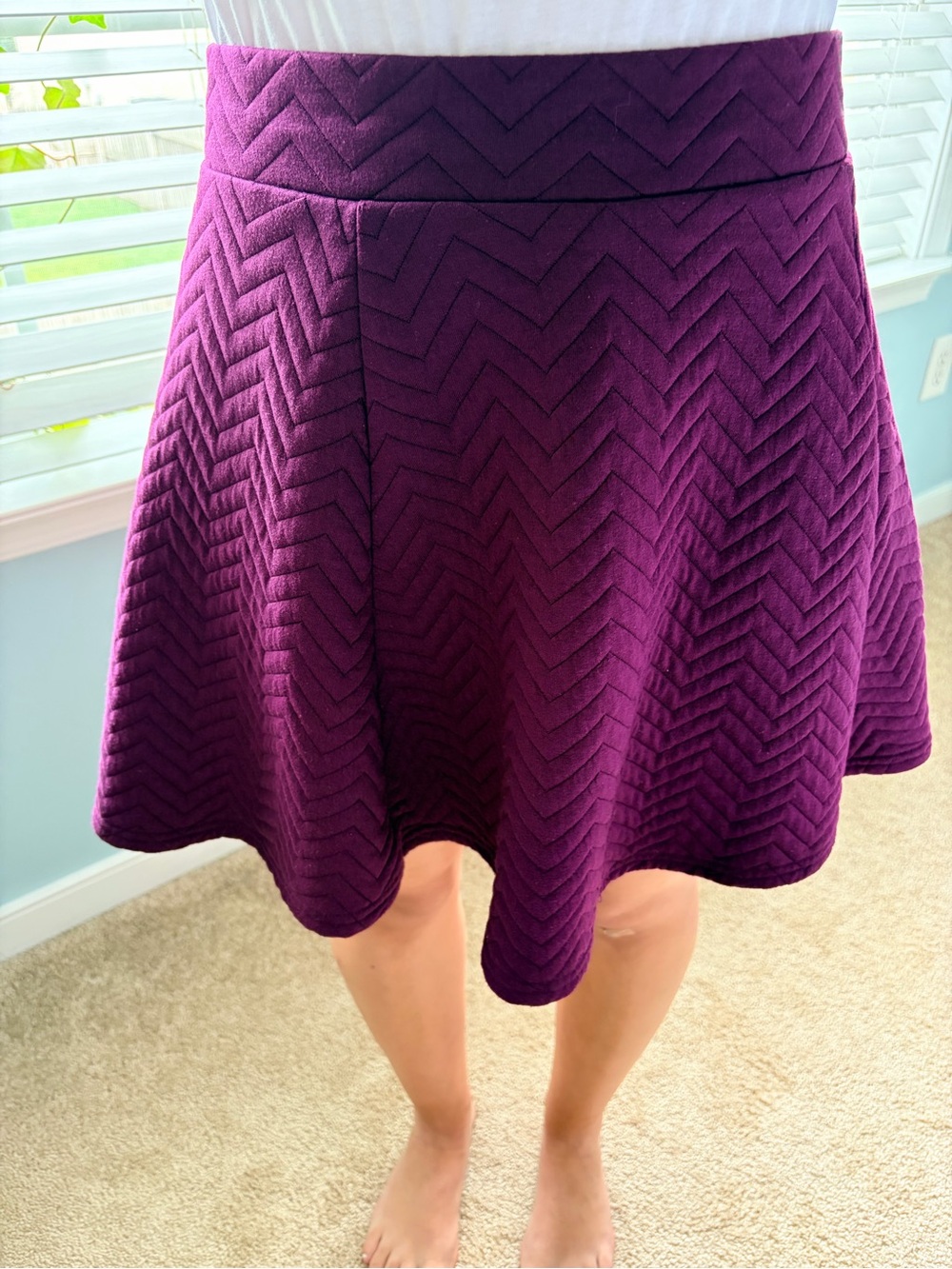 Divided H&M Purple Quilted Skater Skirt Y2K Size Medium 2014-2015